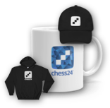 Sweater, hat and coffee-mug merch available from Chess 24